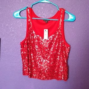 Express sequin crop top NWT S